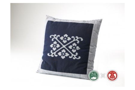 ＜ごとう絣店＞弓浜絣 小座布団 花菱文様（大山ブランド会）米子高島屋 93-AK4 0286