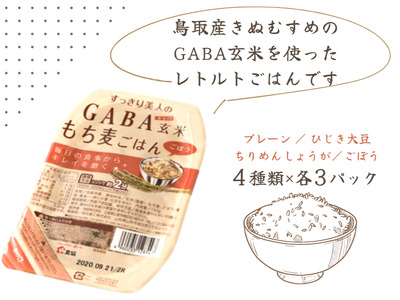 GABA玄米もち麦パックごはん 4種類×各3 計12パック 鳥取産きぬむすめ JAアスパル 0589