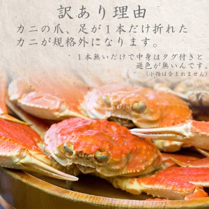 蒸し松葉ガニ 中3枚 ご自宅用 (1枚500~640g前後) ずわいがに カニ 訳あり TM8 0718