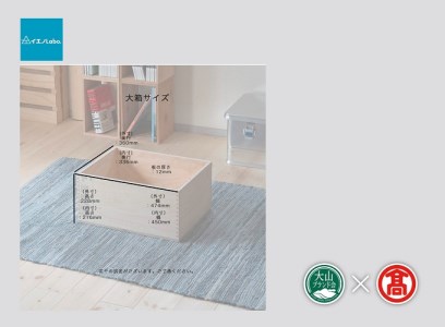 <イエノLabo.>アラレボックス2 収納木箱(大山ブランド会)インテリア 本棚 ひのき 日本製 29-DH3 0905