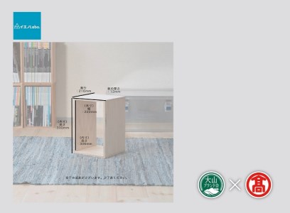 <イエノLabo.>アラレボックス2 収納木箱(大山ブランド会)インテリア 本棚 ひのき 日本製 29-DH3 0905