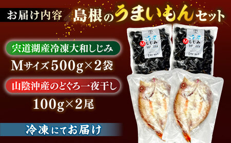しじみ 島根のうまいもんセット！宍道湖産冷凍大和しじみ　M500g×2　山陰沖産のどぐろ一夜干し100g以上×2 島根県松江市/平野缶詰有限会社[ALBZ029] しじみ しじみ