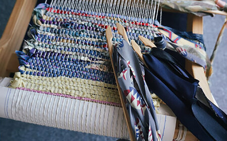 バッグ 【想い出の布でお作りする世界に1つのomoide bag】裂き織り A3 トートバック 島根県松江市/covaci MAJIBON[ALAR004] バッグ バッグ