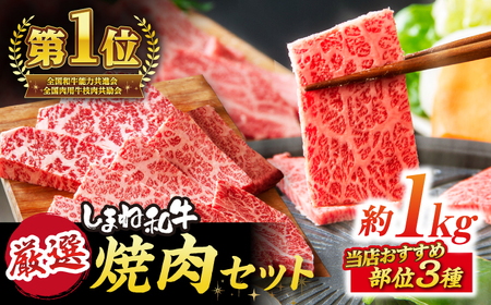 和牛 極上厳選！受賞歴多数 しまね和牛 焼肉セット 部位3種(1kg) 島根県松江市/株式会社O.R.C[ALEF003] 和牛 和牛