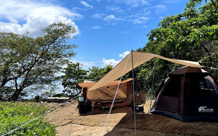 キャンプ 海を一望！美保関キャンプサイト ペア1日利用券+美保館展望大浴場入浴付 島根県松江市/有限会社美保館[ALCX005] キャンプ キャンプ