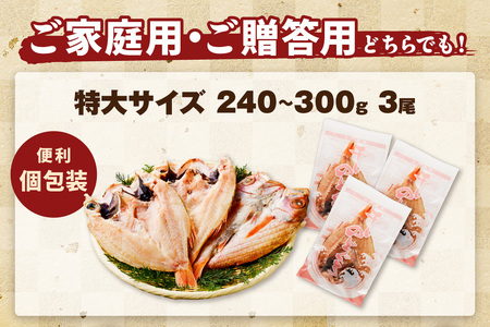 浜田加工 大秀商店の「干し特大のどぐろ」(3尾入り)魚介 魚介類 魚 開き 干物 のどぐろ【038_1952】