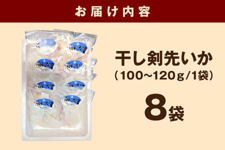 干し剣先いか（真いか）カット済み個包装（100ｇ～120ｇ×8袋） 【038_1967】