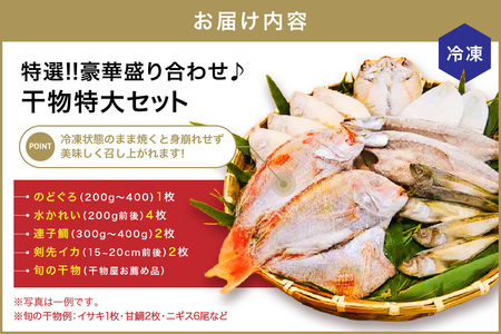 特選!!豪華盛り合わせ♪干物特大セット 魚介類 魚貝類 干物 干もの セット 干物セット のどぐろ ノドグロ カレイ かれい 蓮子鯛 イカ いか【033_1778】