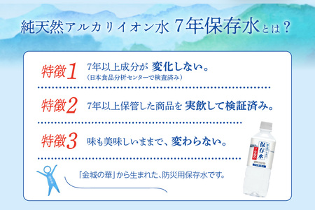 純天然アルカリイオン水 7年保存水500ml 24本入 2箱 ミネラルウォーター 軟水 水 長期保存 飲料水 防災 備蓄 備蓄水 非常用 保存用 防災用 国産 天然水 アルカリイオン【043_1842】