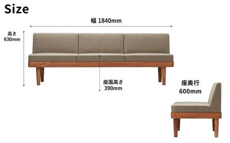 【開梱設置】 Coccole C451-3 3人掛けソファ ローソファ－ 
