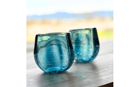 手作りガラスのコップ YOTSUBA 2個セット