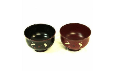 出雲の漆芸 羽反り夫婦汁椀 2客セット