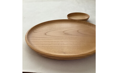 【木の器】7寸パン皿×1枚、3寸豆皿×1枚