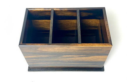 黒柿　三連ボックス　漆塗り　