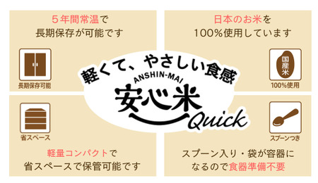 非常食 7日分『安心米クイック』/調理5分/防災 備蓄 長期保存 アルファ化米/食物アレルギー対応【2_5-016】