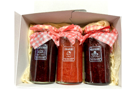 3種のジャム（いちご・ブルーベリー・ミックスベリー）【ジャム じゃむ jam セット 無添加 フルーツ 国産 果物 いちご 苺 ブルーベリー ミックスベリー  170g 3個 季節限定 期間限定 数量限定 果肉 贈り物 贈答 手土産 箱詰め 詰め合わせ プレゼント ギフト 手作り ハンドメイド スイーツ おやつ ケーキ パンケーキ 島根県 益田市】