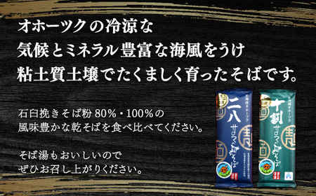 二八そば 十割そば 2kgセット(各200g×5) 20人前 佐呂間産 SRMI026