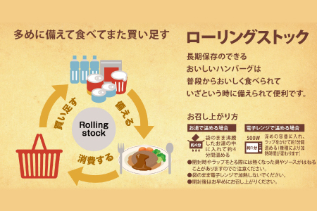 長期保存のできるおいしいハンバーグセット【レトルト ハンバーグ 180g 固形量 120g 8個 牛肉 豚肉 手作り デミソース 非常食 長期保存 島根県産 肉 100% 国産 大田市 贈答 ギフト】