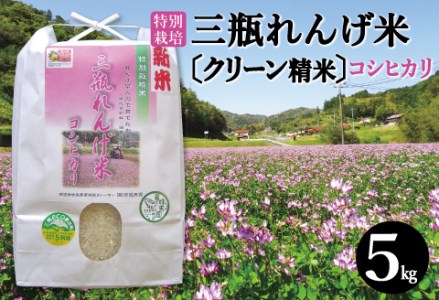 クリーン精米〉特別栽培 三瓶れんげ米コシヒカリ 5kg【令和5年度産