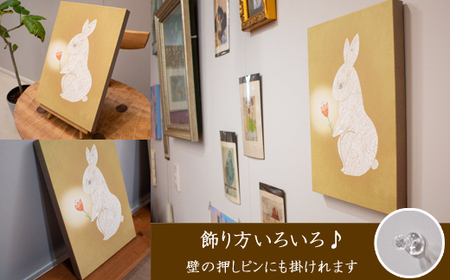 江リコの絵　飾るを楽しむパネル/A4サイズ No.787（ウサギ）【アートパネル インテリア 壁掛け おしゃれ かわいい 】 