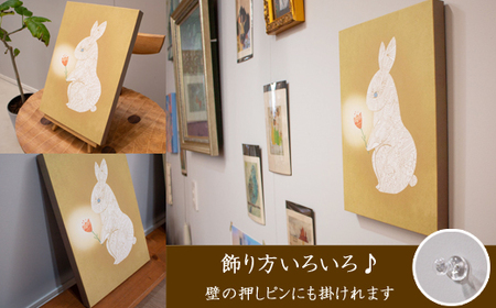 江リコの絵 飾るを楽しむパネル/A4サイズ No.787（ウサギ）【アート