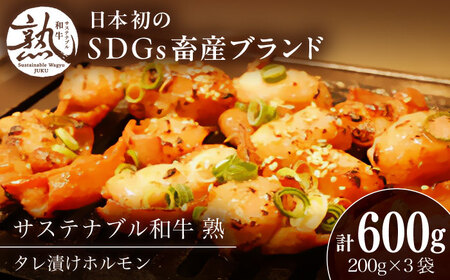 牛肉 サステナブル和牛 熟 タレ漬けホルモン3P 200g×3袋 計600g [AIAT004] 牛肉
