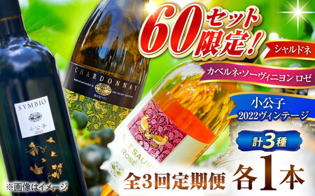 【全3回定期便】数量限定 小公子・シャルドネ・カベルネロゼ 飲み比べ [AICS091] ワイン