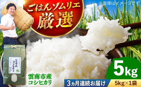 【全3回定期便】コシヒカリ 5kg 雲南市産 [AIDB108] コシヒカリ