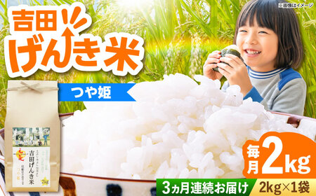 【全3回定期便】吉田げんき米つや姫 2kg [AIDB125]