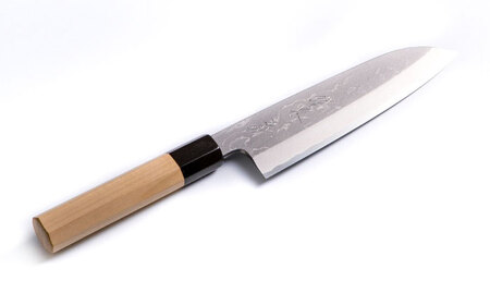 包丁 鐵泉玉鋼　墨流し三徳包丁 片刃（右利き） 18cm  [AIAV021] 包丁