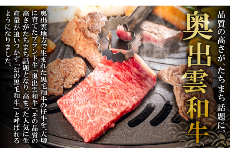 全国大会W受賞！奥出雲和牛赤身焼肉300g（幻の黒毛和牛をしっかり味わう至高の焼肉） 【焼肉 焼き肉 赤身 牛肉 冷蔵 黒毛和牛 300g】