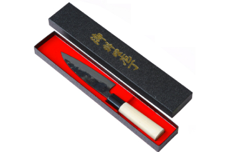 《川島忠善》手打ち三徳包丁(小) 【包丁 三徳包丁 手打ち 小 刃渡り13cm 調理器具 さび落とし キッチン用品 調理用品  切れ味抜群 さび防止加工 ギフト プレゼント】