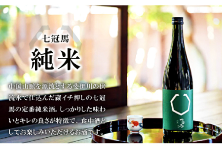 七冠馬 純米吟醸・純米セット【日本酒 720ml 四合瓶 2本 詰め合わせ セット 七冠馬 純米吟醸 純米酒 お酒 酒 飲み比べ 晩酌 地酒 こだわり アルコール プレゼント 贈り物 贈答 ギフト】