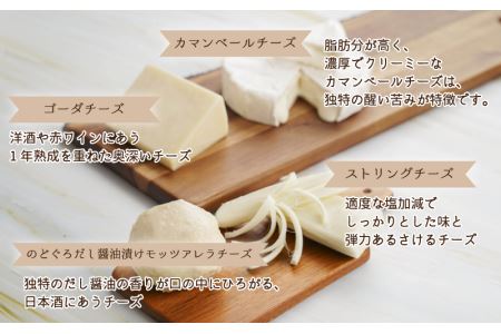 ナチュラルチーズ4種詰め合わせ（ストリング・ゴーダ・カマンベール・のどぐろだし醤油漬けモッツアレラ）
