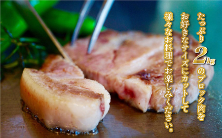 石見ポーク 肩ロースブロック 2kg(ブロック1kg×2本)