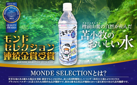 【 とまチョップ 水 500ml × 24本 セット 】 モンドセレクション2022 金賞 受賞 苫小牧 水道水 T042-010 キャラクター ご当地 ウォーター 炭酸ガス ミネラル ペットボトル ペットボトル水 美味しい おいしい 備蓄 備蓄用 災害 マグネット 磁石 便利 モンドセレクション 苫小牧観光協会 ふるさと納税 苫小牧市 おすすめ ランキング プレゼント ギフト