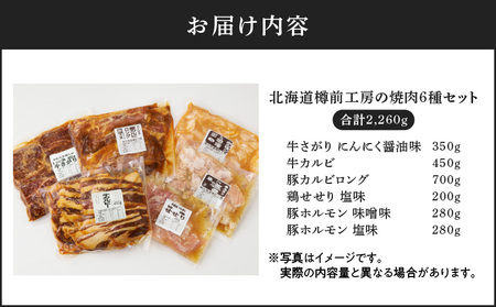 北海道樽前工房 の 焼肉 6種 セット T025-002 肉 牛 牛肉 豚 豚肉 鶏 鶏肉 おかず おつまみ バーベキュー さがり カルビ せせり ホルモン にんにく醤油 味噌 塩 味付き 樽前コーポレーション ふるさと納税 北海道 苫小牧市 おすすめ ランキング プレゼント ギフト