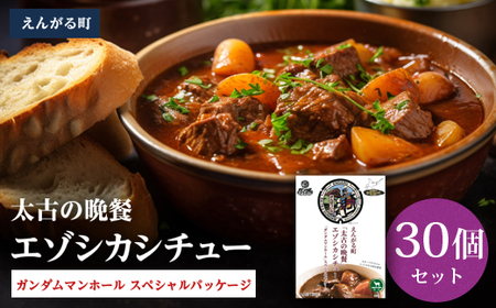 えんがる町「太古の晩餐」エゾシカシチュー 「ガンダムマンホール」スペシャルパッケージ 30個セット en01-00207