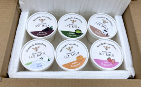 ジャージー牛の生乳を使用したアイス6個セット(ミルク・チョコ・コーヒー・いちご・抹茶・かぼちゃ)【配送不可地域：離島】【1576638】