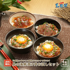 【隠岐島直送】島の海鮮漬け丼お試しセット4種各1食
