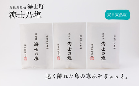 【島の恵みを食卓へ】海士乃塩100g×3個セット 塩 調味料 天日塩 料理 手作り