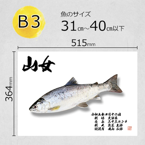 デジタル魚拓 B3サイズ オーダーメイド 和紙 フィッシング 釣り 魚拓