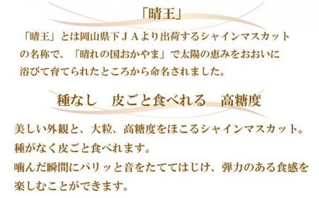 ぶどう 2026年  ご家庭用 シャイン マスカット 晴王 約400g×2房 ブドウ 葡萄  岡山県産 国産 フルーツ 果物