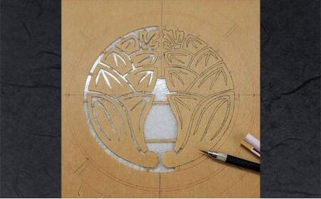 晴れの国 岡山 本染め別注「家紋額」橘 染物店