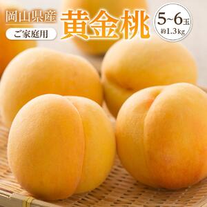2026年 先行予約 ご家庭用 おかやま の 黄金 桃   約1.3kg（5～6玉）  ｜ 桃