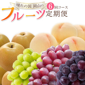 フルーツ 2026年 晴れの国 岡山 の フルーツ 定期便 6回コース 桃 ぶどう 梨 岡山県産 国産 フルーツ 果物 ギフト