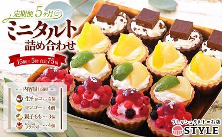 定期便 5ヶ月 フレッシュ タルト 専門店  STYLE 岡山みに たると 詰め合わせ 15個入り ケーキ タルト 詰合せ お菓子 スイーツ