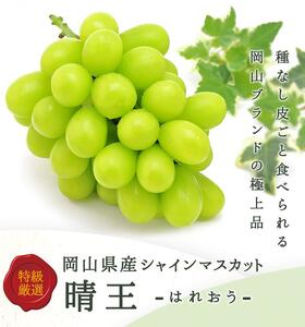 岡山県産　シャインマスカット『晴王』1房(800g以上) 化粧箱入り