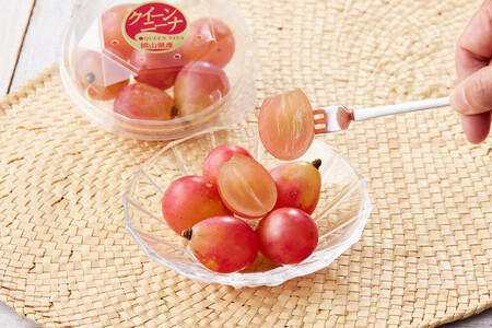 ぶどう 2026年 岡山市産 クイーンニーナ 粒(カップ)100g×12 渡邊農園