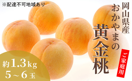 桃 2024年 先行予約 ご家庭用 おかやま の 黄金桃 約1.3kg（5～6玉） もも モモ 岡山県産 国産 フルーツ 果物